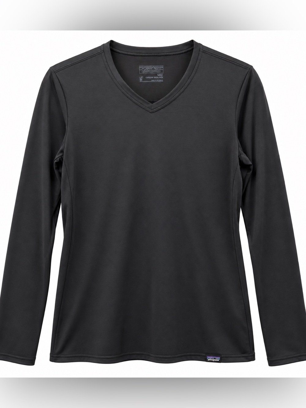 Patagonia Capilene Daily Baselayer V-neck long sleeve shirt black medium